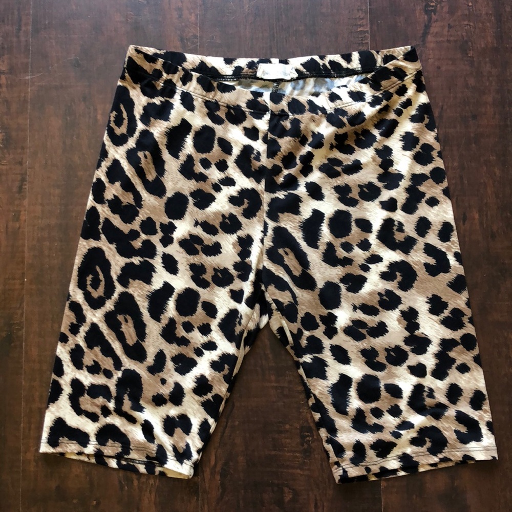 Leopard Print Biker Shorts